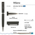 Ручка шариковая автоматическая MILANO, черный